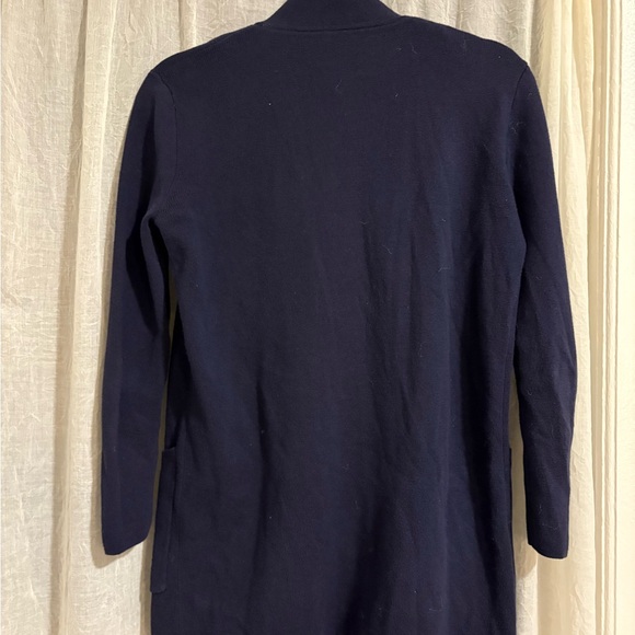 J. Crew Navy Blue Women's Cotton Blazer-style cardigan sweater size XXS - Picture 5 of 8